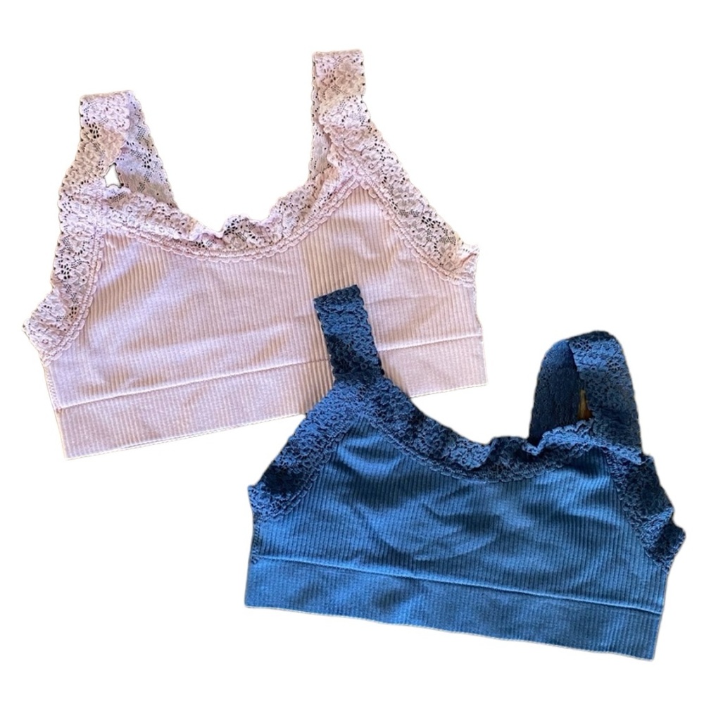 Oh so‎ soft lace bralettes Girls Size 30 pink blue